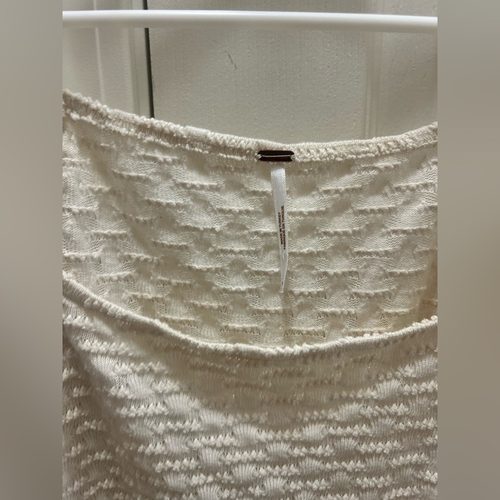 Free People knit- frilly tank in cream - Picture 7 of 8